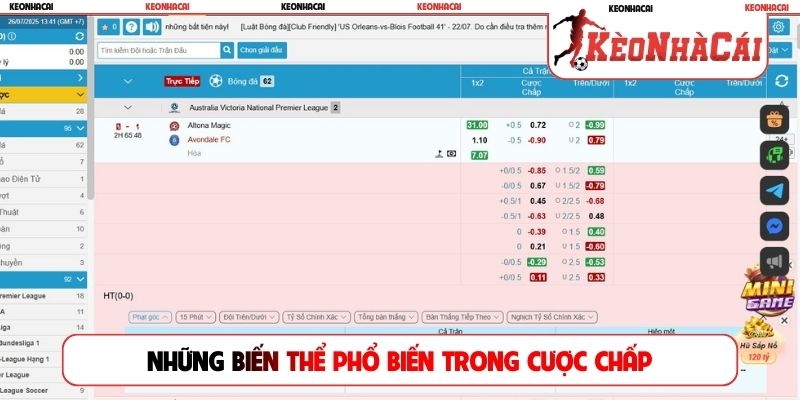 Những biến thể phổ biến trong cược chấp